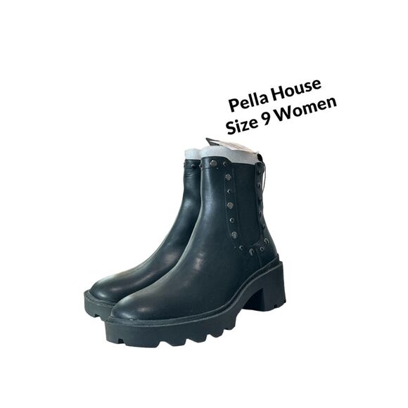 NEW Women’s Time and Tru Chelsea Embellished Chunky Boots Black Size 9 - Picture 7 of 8